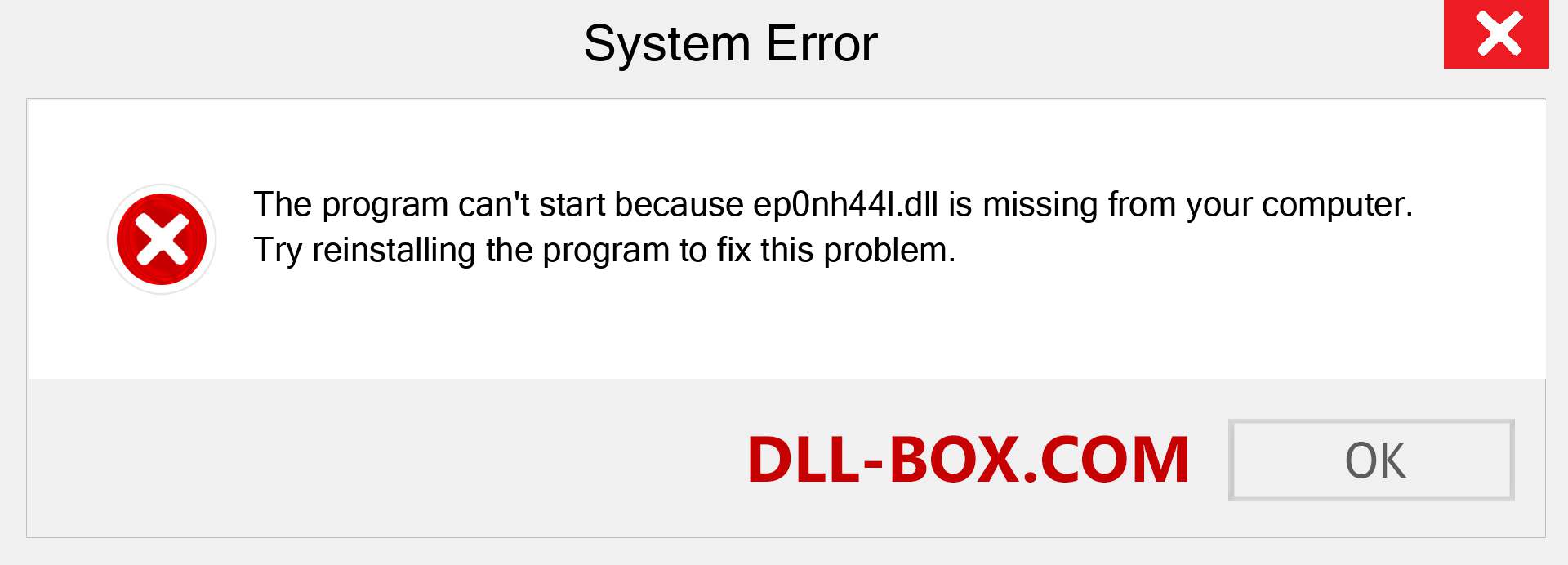  ep0nh44l.dll file is missing?. Download for Windows 7, 8, 10 - Fix  ep0nh44l dll Missing Error on Windows, photos, images