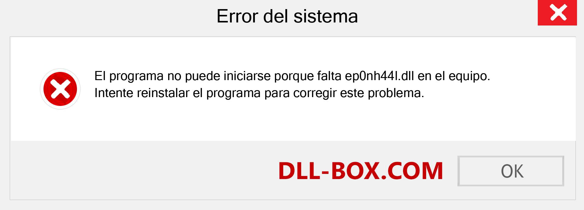 ¿Falta el archivo ep0nh44l.dll ?. Descargar para Windows 7, 8, 10 - Corregir ep0nh44l dll Missing Error en Windows, fotos, imágenes