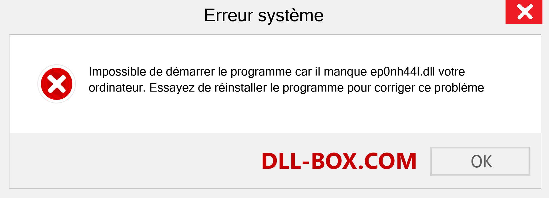 Le fichier ep0nh44l.dll est manquant ?. Télécharger pour Windows 7, 8, 10 - Correction de l'erreur manquante ep0nh44l dll sur Windows, photos, images